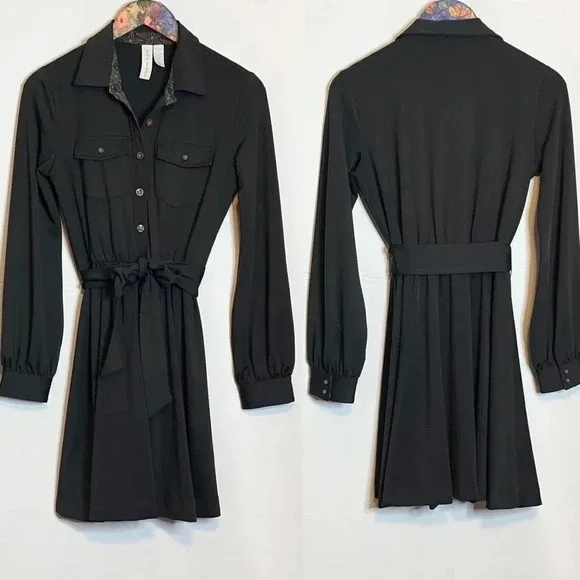 Matilda Jane Paint By Numbers Ink Blot Dress Small Long Sleeve Hemmed 35” Length - Picture 4 of 8